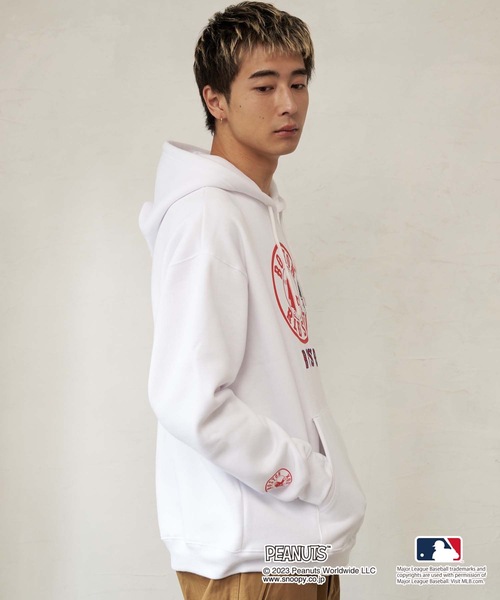 PEANUTS パーカー 「MLB ×PEANUTS」別注コラボ 裏起毛 フーディー プル