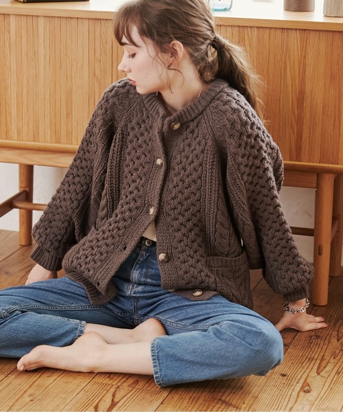 ANGIE ニットカーディガン FREE アイボリー レディース : ZOZOTOWN