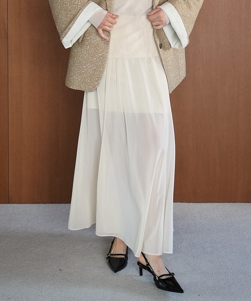 CLANE SHEER FLARE MERMAID SKIRT 人気 CLANE（クラネ） ロング スカート SHEER FLARE MERMAID SKIRT