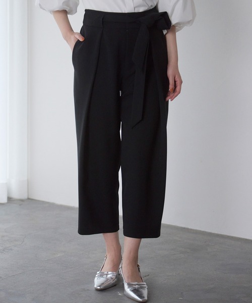 レディース ソフトグログラン パンツ KOEISTORE クロップドパンツ レディース 春 夏 春夏 黒 白
