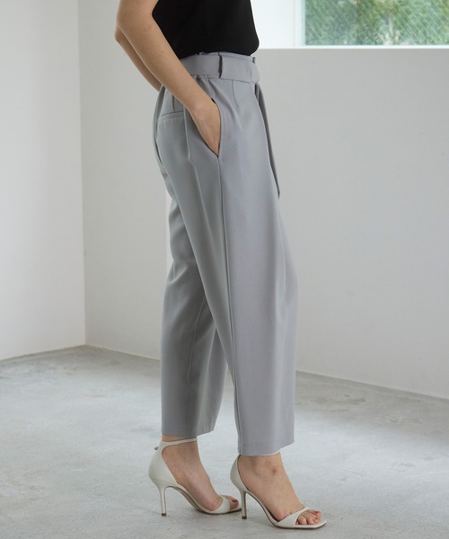 Sirin パンツ 洗える・シワになりにくい ベルトクロップドパンツ