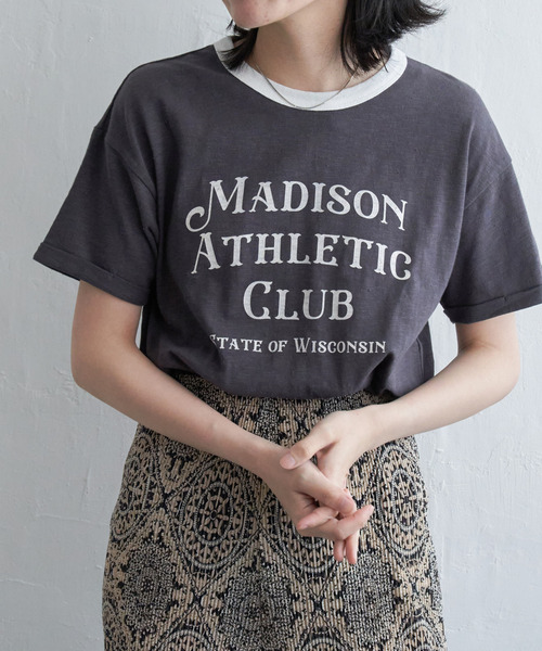 VENCE EXCHANGE tシャツ MADISONリンガーT レディース