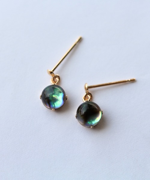 cui-cui（キュイキュイ） ピアス クリスタル / 黒蝶貝 ピアス | K10YG