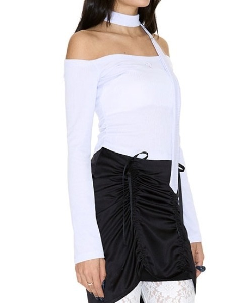 tシャツ 「SETSETSET」JENNIE OFF-SHOULDER LOGO TOP レディース