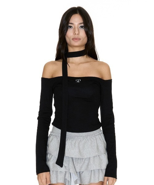 tシャツ 「SETSETSET」JENNIE OFF-SHOULDER LOGO TOP レディース SETSETSET tシャツ 「SETSETSET」JENNIE OFF-SHOULDER LOGO TOP