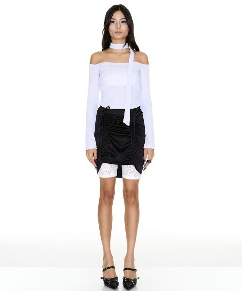 SETSETSET tシャツ 「SETSETSET」JENNIE OFF-SHOULDER LOGO TOP