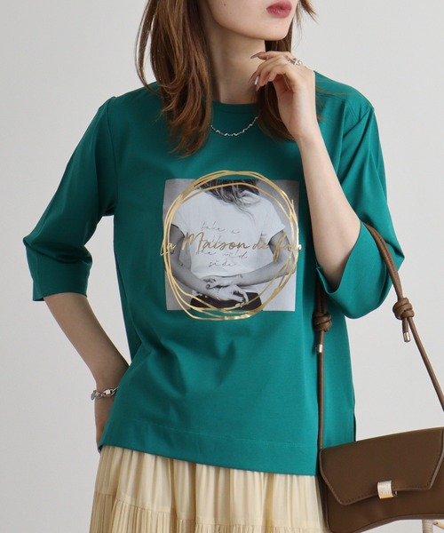 tシャツ BRODIAEA フォトプリントＴシャツ レディース tシャツ BRODIAEA フォトプリントTシャツ レディース