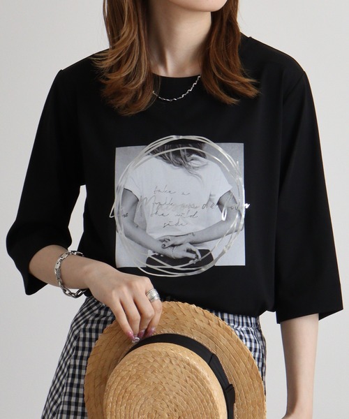 tシャツ BRODIAEA フォトプリントＴシャツ レディース tシャツ BRODIAEA フォトプリントTシャツ レディース
