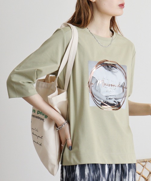 tシャツ BRODIAEA フォトプリントＴシャツ レディース tシャツ BRODIAEA フォトプリントTシャツ レディース