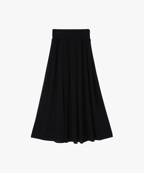 アニエスベーagnes b.トリアセテートマキシ丈スカート36美品 agnes b.（アニエスベー） スカート ブラック トリアセテート クレープ
