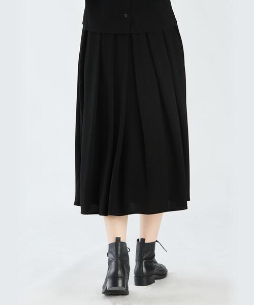 agnes b.（アニエスベー） スカート ブラック トリアセテート クレープ