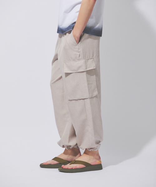 ABAHOUSE カーゴパンツ 「セットアップ対応」リネンライク