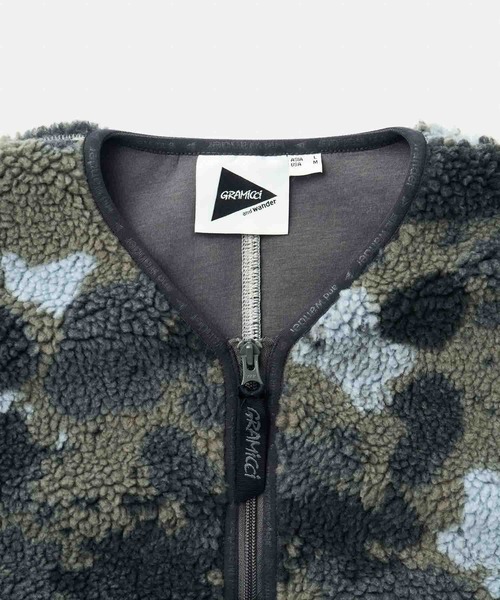 and wander ベスト ジレ 「Gramicci×and wander」JQ TAPE FLEECE