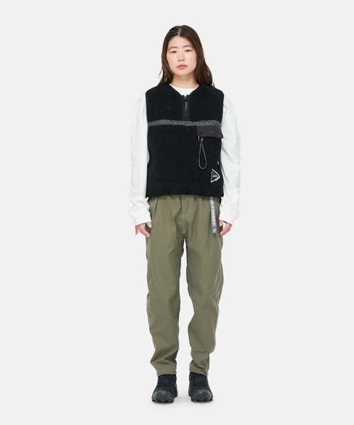 ベスト ジレ 「Gramicci×and wander」JQ TAPE FLEECE VEST(WOMENS) | JQテープフリースベスト レディー and wander ベスト ジレ 「Gramicci×and wander」JQ TAPE FLEECE