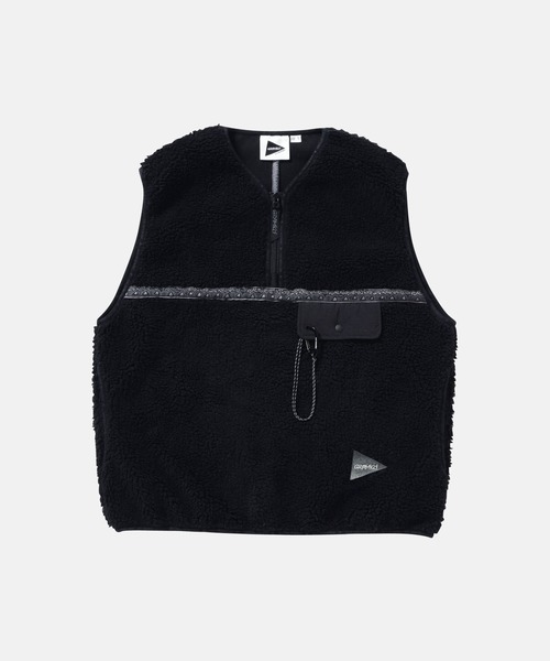 ベスト ジレ 「Gramicci×and wander」JQ TAPE FLEECE VEST(WOMENS) | JQテープフリースベスト レディー and wander ベスト ジレ 「Gramicci×and wander」JQ TAPE FLEECE