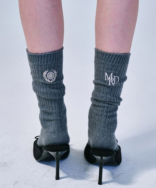 Mardi Mercredi 靴下 LONG SOCKS MRD LOGO レディース