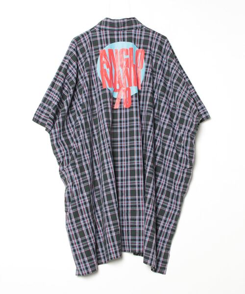 ANGLO MANIA」 チェック柄シャツワンピース 38 グリーン レディース 