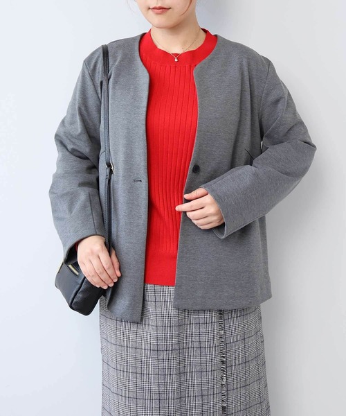 fleur by mint breeze ノーカラージャケット 5L fleur by mint breeze ジャケット ノーカラージャケット 「L〜5L