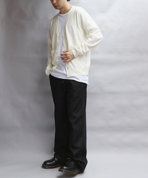 8 カーディガン カシミヤタッチVネックカーディガン メンズ