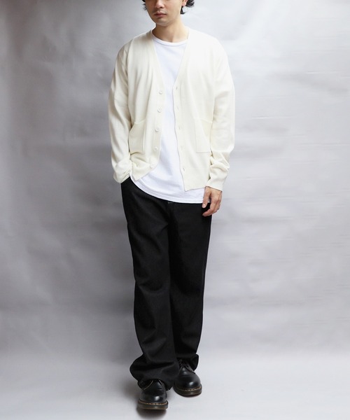 8 カーディガン カシミヤタッチVネックカーディガン メンズ