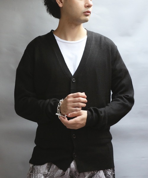 8 カーディガン カシミヤタッチVネックカーディガン メンズ