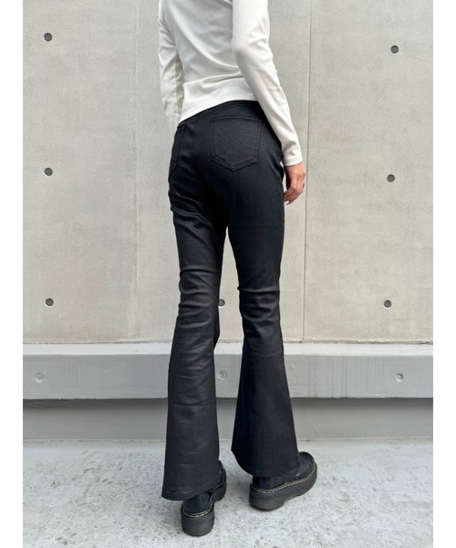 EGOIST パンツ レザーコーティングフレアパンツ レディース
