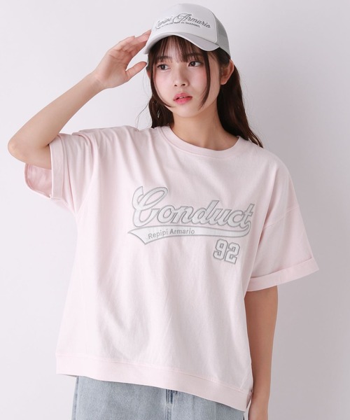 repipi armario（レピピアルマリオ） tシャツ サテンワッペンTシャツ