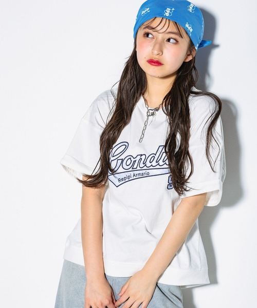 repipi armario（レピピアルマリオ） tシャツ サテンワッペンTシャツ