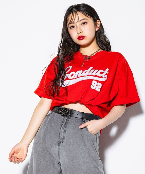 repipi armario（レピピアルマリオ） tシャツ サテンワッペンTシャツ 