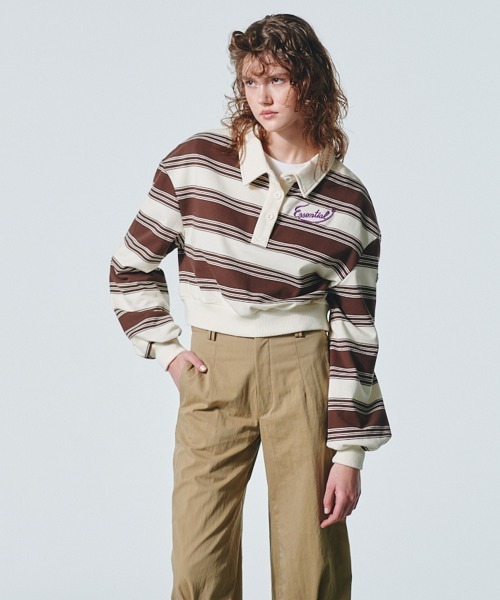 服*す様 BOTTER ボッター　裏毛ボーダーポロシャツ DOUBLE STANDARD CLOTHING（ダブルスタンダードクロージング