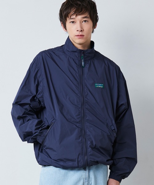 MADE IN USA LL BEAN ナイロンジャケット　グレーxネイビー クレスタ・ストレッチ・レイン・ジャケット 米国フィット