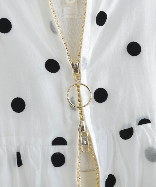 新品！PICCIN PERLA フロッキードット シアーブルゾン セール】フロッキードットシアーブルゾン（ブルゾン）｜PICCIN