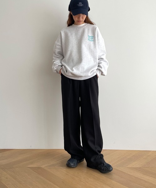 「CANAL JEAN」 スウェットカットソー ONE SIZE グレー レディース CANAL JEAN 「CANAL JEAN」 スウェットカットソー ONE SIZE