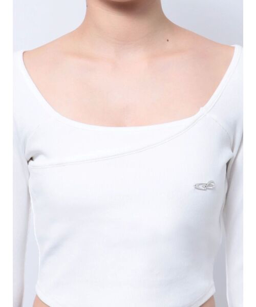 EMODA tシャツ クロスクロップドトップ レディース : ZOZOTOWN
