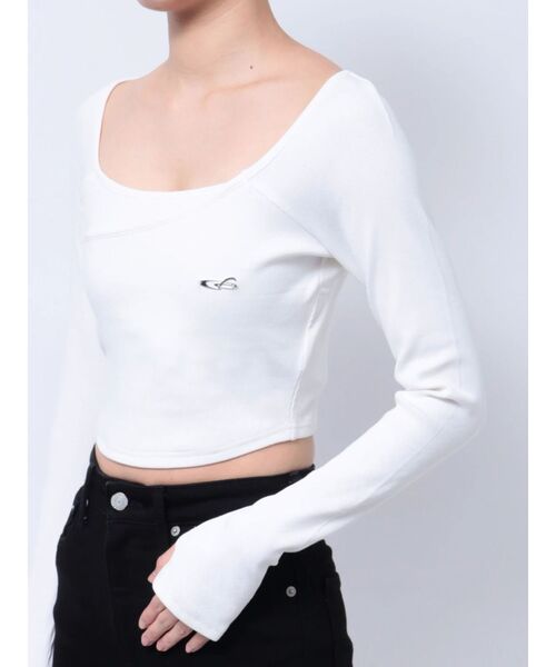 EMODA tシャツ クロスクロップドトップ レディース : ZOZOTOWN
