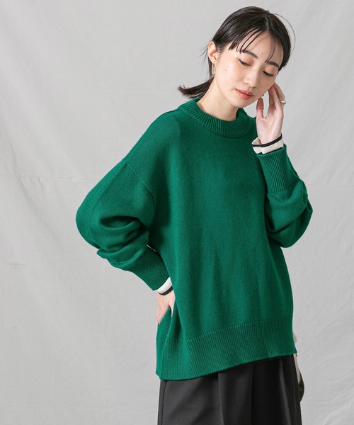 【美品】H BEAUTY&YOUTH 長袖 カラーニット グリーン M Gready Brilliant（グレディブリリアン） 「emmaculate」長袖ニット