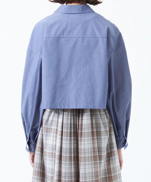 ブラウス シャツ クロップドシャツブルゾン レディースの画像