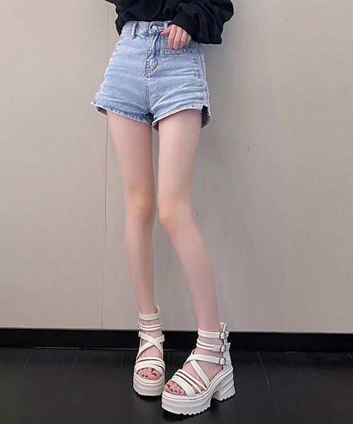 Lace Ladies サンダル レザー調 グラディエーター風 厚底