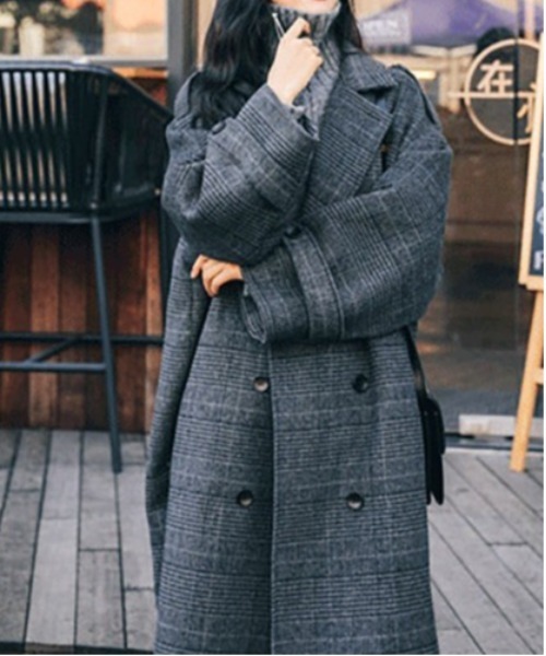 「BLANC FICELLE」 「HEC」チェスターコート L グレー レディース_画像9