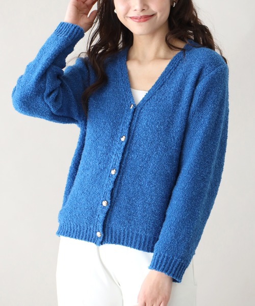 カーディガン ふわっと明るく時短でオシャレぽこぽこニットカーデ レディース Ehre style カーディガン ふわっと明るく時短でオシャレぽこぽこ
