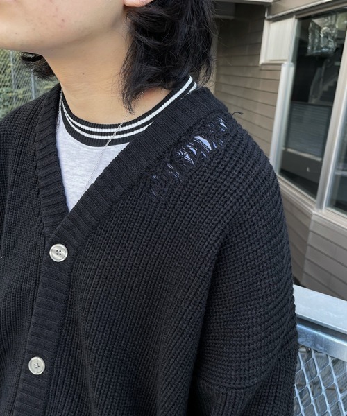 「WHO'S WHO gallery」 ニットカーディガン FREE ブラック メンズ_画像3