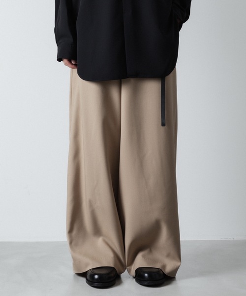 Euro Polyester 2tuck Trousers 実寸 W33L30 Euro Polyester 2tuck Trousers 実寸 W33L30 - メルカリ