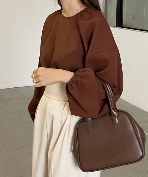 「Louere」 長袖ブラウス MEDIUM ブラウン レディース Louere 「Louere」 長袖ブラウス MEDIUM ブラウン レディース