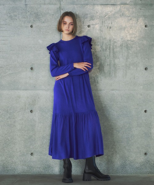 「ELFRANK」 ニットワンピース FREE ブルー レディース_画像5