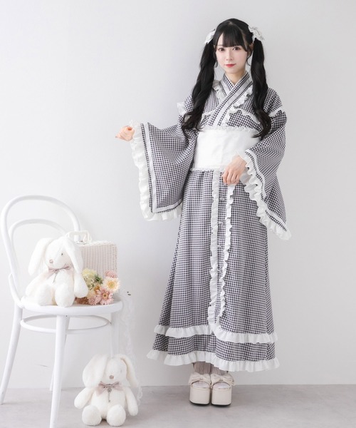 Dear my love Rose ダブルリボンフリルティアード浴衣　Mサイズ ダブルリボンフリルティアード浴衣 – レディースファッション