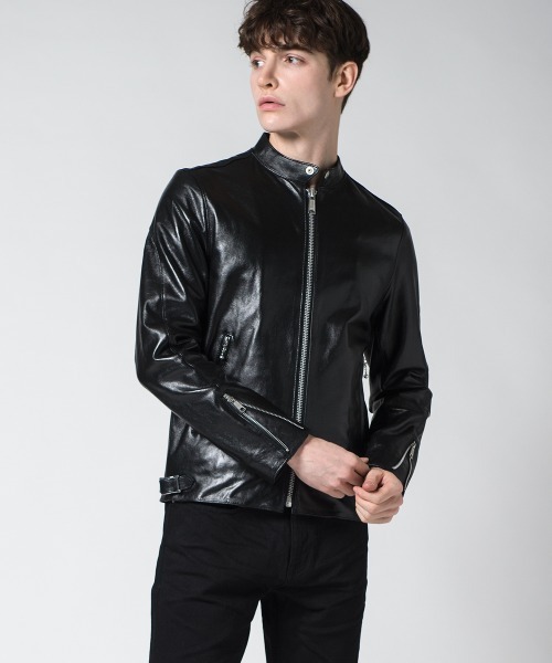 美品 BUFFALO BOBS ライダースジャケット ラムレザー ブラック 現行 BUFFALO BOBS（バッファローボブズ） 革ジャン ライダース THUNDERBOLT