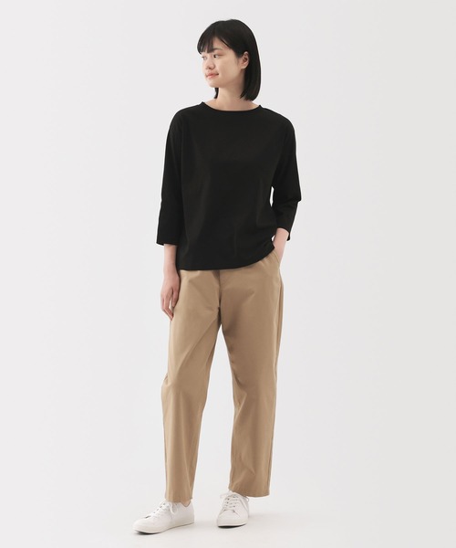 無印良品（MUJI） tシャツ 婦人 天竺編みボートネック七分袖Tシャツ