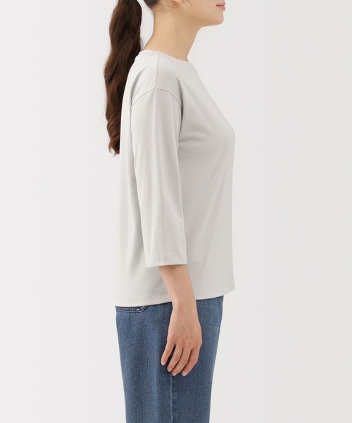 無印良品（MUJI） tシャツ 婦人 天竺編みボートネック七分袖Tシャツ