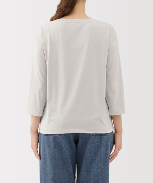 無印良品（MUJI） tシャツ 婦人 天竺編みボートネック七分袖Tシャツ