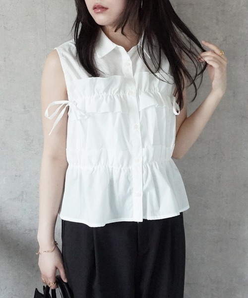 Emma（SELECT LEVERY） ブラウス シャツ ノースリーブフリル
